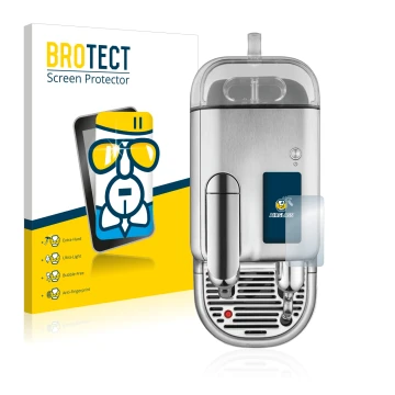 Parte frontale di una confezione del prodotto con il logo del marchio BROTECT. Accanto è raffigurato il dispositivo Sage Nespr