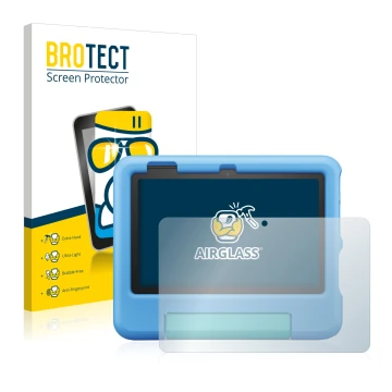 Parte frontale di una confezione del prodotto con il logo del marchio BROTECT. Accanto è raffigurato il dispositivo Amazon Fir