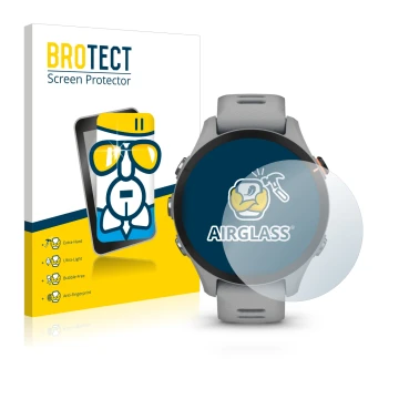 Parte frontale di una confezione del prodotto con il logo del marchio BROTECT. Accanto è raffigurato il dispositivo Garmin For