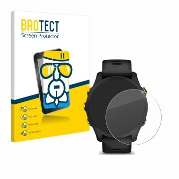 Parte frontale di una confezione del prodotto con il logo del marchio BROTECT. Accanto è raffigurato il dispositivo Garmin For