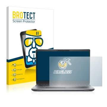 Parte frontale di una confezione del prodotto con il logo del marchio BROTECT. Accanto è raffigurato il dispositivo Dell Latit