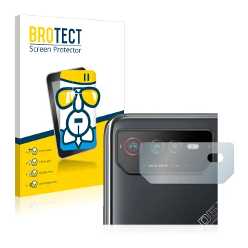 Parte frontale di una confezione del prodotto con il logo del marchio BROTECT. Accanto è raffigurato il dispositivo ASUS ROG P