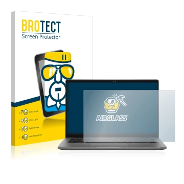 Parte frontale di una confezione del prodotto con il logo del marchio BROTECT. Accanto è raffigurato il dispositivo Dell Latit