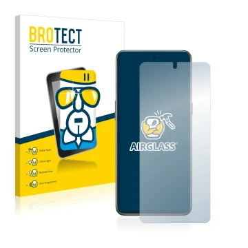 Parte frontale di una confezione del prodotto con il logo del marchio BROTECT. Accanto è raffigurato il dispositivo OnePlus 10