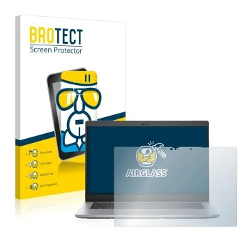 Parte frontale di una confezione del prodotto con il logo del marchio BROTECT. Accanto è raffigurato il dispositivo Dell Latit