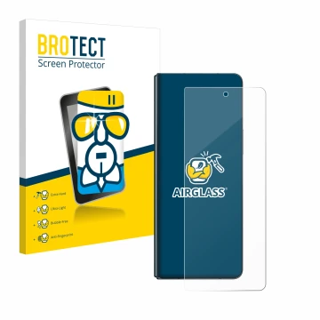 Parte frontale di una confezione del prodotto con il logo del marchio BROTECT. Accanto è raffigurato il dispositivo Samsung Ga