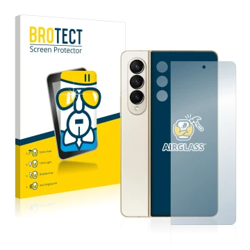 Parte frontale di una confezione del prodotto con il logo del marchio BROTECT. Accanto è raffigurato il dispositivo Samsung Ga