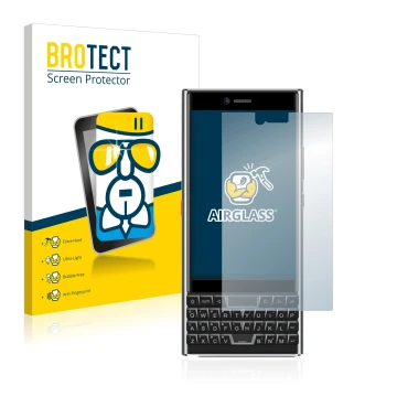 Parte frontale di una confezione del prodotto con il logo del marchio BROTECT. Accanto è raffigurato il dispositivo Unihertz T