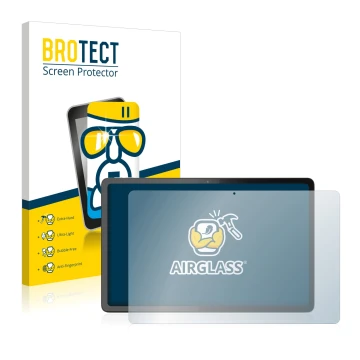 Parte frontale di una confezione del prodotto con il logo del marchio BROTECT. Accanto è raffigurato il dispositivo Lenovo Tab