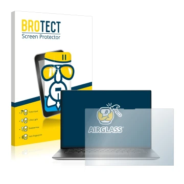 Parte frontale di una confezione del prodotto con il logo del marchio BROTECT. Accanto è raffigurato il dispositivo Dell XPS 1