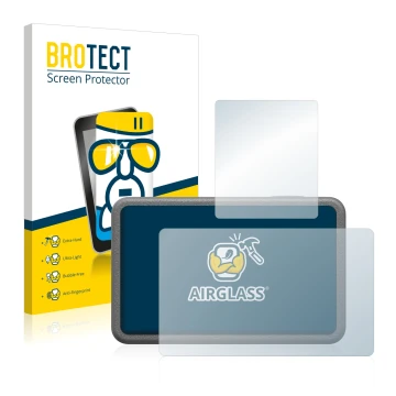 Parte frontale di una confezione del prodotto con il logo del marchio BROTECT. Accanto è raffigurato il dispositivo DJI Osmo A