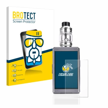 Parte frontale di una confezione del prodotto con il logo del marchio BROTECT. Accanto è raffigurato il dispositivo GeekVape T