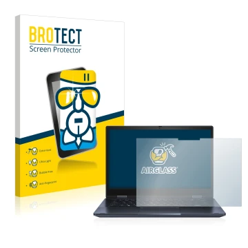 Parte frontale di una confezione del prodotto con il logo del marchio BROTECT. Accanto è raffigurato il dispositivo ASUS Exper