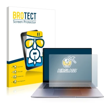 Parte frontale di una confezione del prodotto con il logo del marchio BROTECT. Accanto è raffigurato il dispositivo Huawei Mat