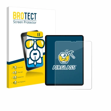 Parte frontale di una confezione del prodotto con il logo del marchio BROTECT. Accanto è raffigurato il dispositivo Apple iPad