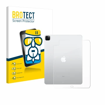 Parte frontale di una confezione del prodotto con il logo del marchio BROTECT. Accanto è raffigurato il dispositivo Apple iPad
