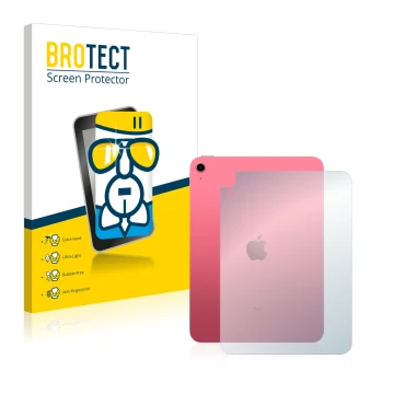 Parte frontale di una confezione del prodotto con il logo del marchio BROTECT. Accanto è raffigurato il dispositivo Apple iPad