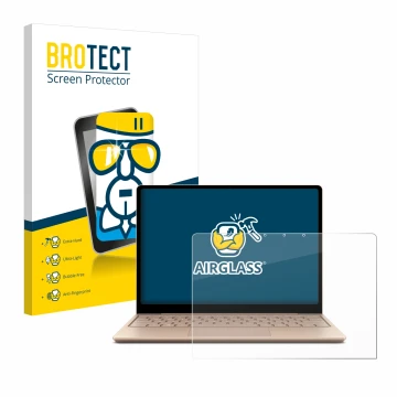 Parte frontale di una confezione del prodotto con il logo del marchio BROTECT. Accanto è raffigurato il dispositivo Microsoft 