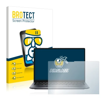 Parte frontale di una confezione del prodotto con il logo del marchio BROTECT. Accanto è raffigurato il dispositivo Dell Latit