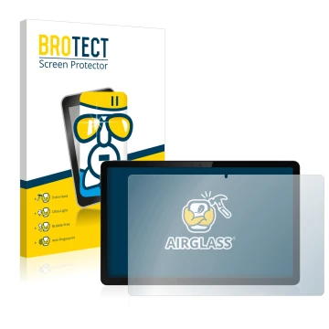 Parte frontale di una confezione del prodotto con il logo del marchio BROTECT. Accanto è raffigurato il dispositivo realme Pad