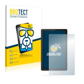 Parte frontale di una confezione del prodotto con il logo del marchio BROTECT. Accanto è raffigurato il dispositivo Lenovo Tab