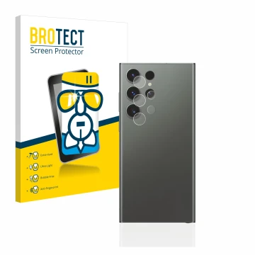 Parte frontale di una confezione del prodotto con il logo del marchio BROTECT. Accanto è raffigurato il dispositivo Samsung Ga