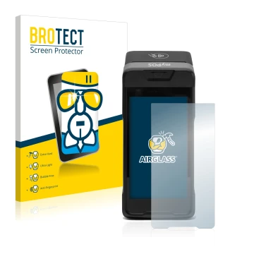 Parte frontale di una confezione del prodotto con il logo del marchio BROTECT. Accanto è raffigurato il dispositivo myPOS Carb