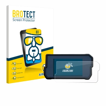 Parte frontale di una confezione del prodotto con il logo del marchio BROTECT. Accanto è raffigurato il dispositivo KTM 390 Du