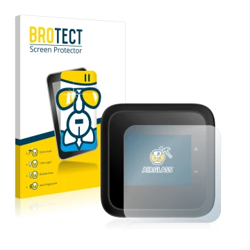 Parte frontale di una confezione del prodotto con il logo del marchio BROTECT. Accanto è raffigurato il dispositivo Netgear Ni
