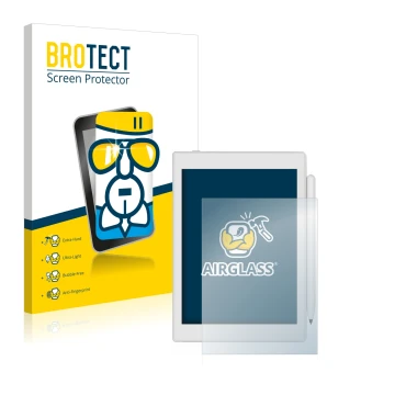 Parte frontale di una confezione del prodotto con il logo del marchio BROTECT. Accanto è raffigurato il dispositivo Boox Nova 