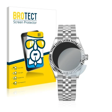 Parte frontale di una confezione del prodotto con il logo del marchio BROTECT. Accanto è raffigurato il dispositivo Rolex Date