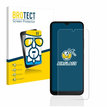 Parte frontale di una confezione del prodotto con il logo del marchio BROTECT. Accanto è raffigurato il dispositivo Nokia C22 