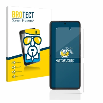 Parte frontale di una confezione del prodotto con il logo del marchio BROTECT. Accanto è raffigurato il dispositivo Oppo Find 