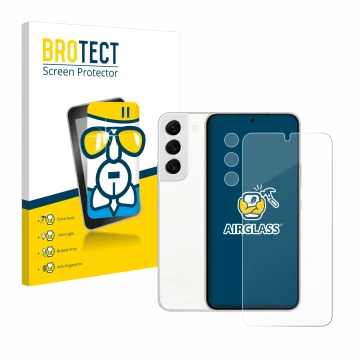 Parte frontale di una confezione del prodotto con il logo del marchio BROTECT. Accanto è raffigurato il dispositivo Samsung Ga