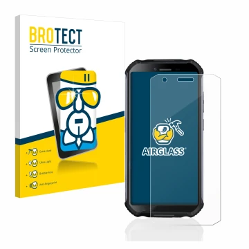 Parte frontale di una confezione del prodotto con il logo del marchio BROTECT. Accanto è raffigurato il dispositivo Doogee S41