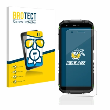 Parte frontale di una confezione del prodotto con il logo del marchio BROTECT. Accanto è raffigurato il dispositivo Doogee S41