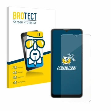 Parte frontale di una confezione del prodotto con il logo del marchio BROTECT. Accanto è raffigurato il dispositivo Blackview 