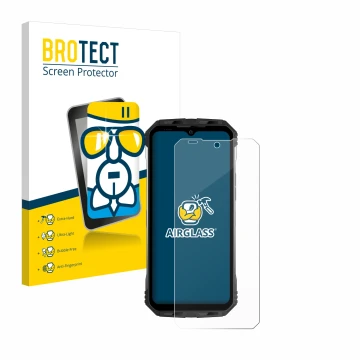 Parte frontale di una confezione del prodotto con il logo del marchio BROTECT. Accanto è raffigurato il dispositivo Doogee S10