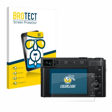 Parte frontale di una confezione del prodotto con il logo del marchio BROTECT. Accanto è raffigurato il dispositivo Panasonic 