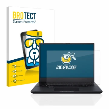 Parte frontale di una confezione del prodotto con il logo del marchio BROTECT. Accanto è raffigurato il dispositivo ASUS ProAr