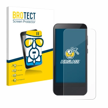 Parte frontale di una confezione del prodotto con il logo del marchio BROTECT. Accanto è raffigurato il dispositivo Omnipod 5 