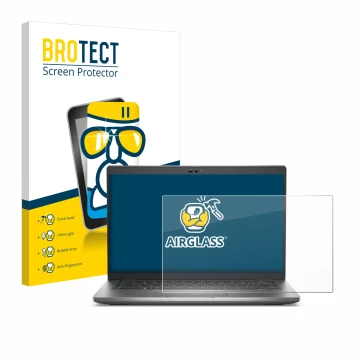 Parte frontale di una confezione del prodotto con il logo del marchio BROTECT. Accanto è raffigurato il dispositivo Dell Latit