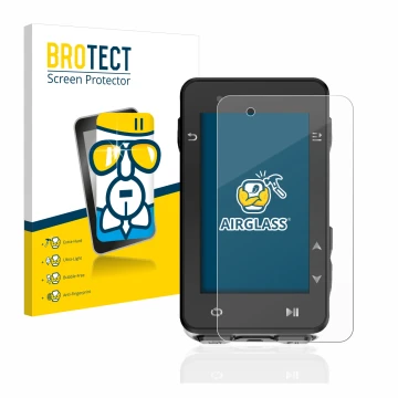 Parte frontale di una confezione del prodotto con il logo del marchio BROTECT. Accanto è raffigurato il dispositivo iGPSPORT i
