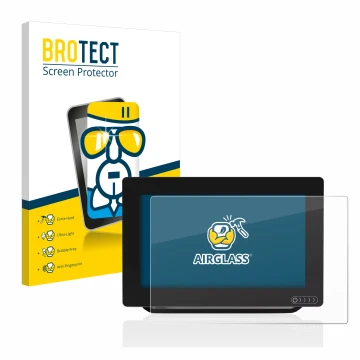Parte frontale di una confezione del prodotto con il logo del marchio BROTECT. Accanto è raffigurato il dispositivo Raymarine 