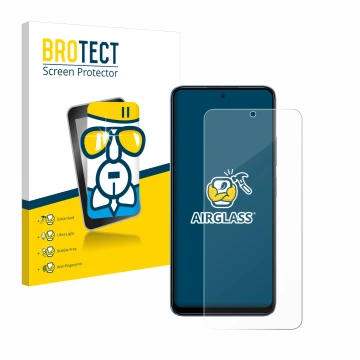 Parte frontale di una confezione del prodotto con il logo del marchio BROTECT. Accanto è raffigurato il dispositivo Xiaomi Red