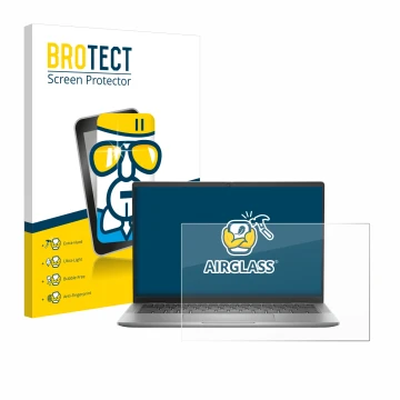 Parte frontale di una confezione del prodotto con il logo del marchio BROTECT. Accanto è raffigurato il dispositivo Dell Latit