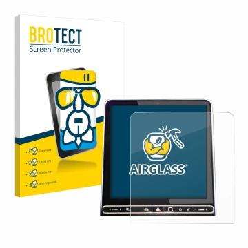 Parte frontale di una confezione del prodotto con il logo del marchio BROTECT. Accanto è raffigurato il dispositivo Mercedes-B