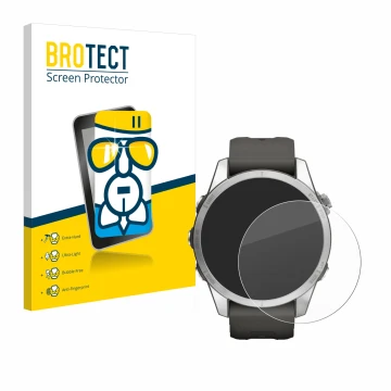 Parte frontale di una confezione del prodotto con il logo del marchio BROTECT. Accanto è raffigurato il dispositivo Garmin Fen