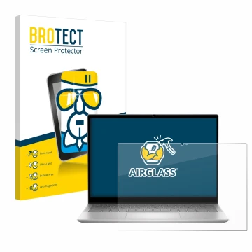 Parte frontale di una confezione del prodotto con il logo del marchio BROTECT. Accanto è raffigurato il dispositivo Dell Inspi