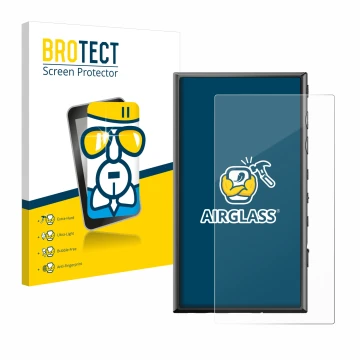 Parte frontale di una confezione del prodotto con il logo del marchio BROTECT. Accanto è raffigurato il dispositivo Sony Walkm